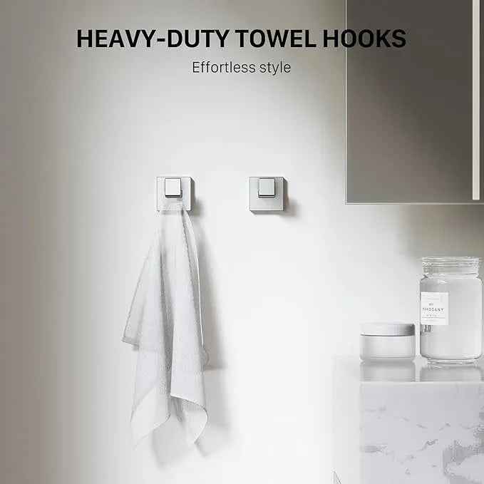 JIXB 10-Piece 23.6 Inch Brushed Nickel Bathroom Accessories Set, Bathroom Hardware Set, SUS304 Stainless Steel Bath Towel Bar Set, Toilet Paper Holder with Shelf, Towel Hooks & Ring Wall Mounted - ModernBath