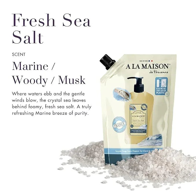 A LA MAISON Liquid Hand Soap (33.8 Refill Pouch, 3 Pack, Fresh Sea Salt) - ModernBath