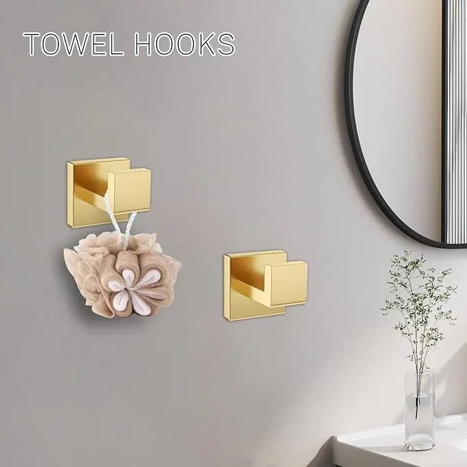 5-Piece Bathroom Hardware Set Brushed Gold Towel Bar Set,Stainless Steel Towel Holder Set for Bathroom,Wall-Mounted Towel Rack Set 23.6in - ModernBath