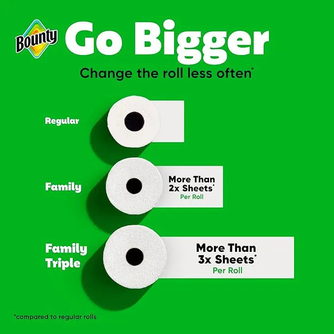Bounty Paper Towels Quick Size, White, 16 Family Rolls = 40 Regular Rolls - ModernBath