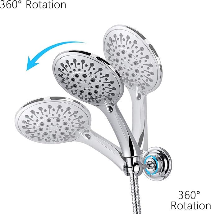 JiePai Shower Head Holder, Solid Brass Adjustable Shower Holder Bracket,Shower Wall Mount Holder with Screws (Chrome) - ModernBath