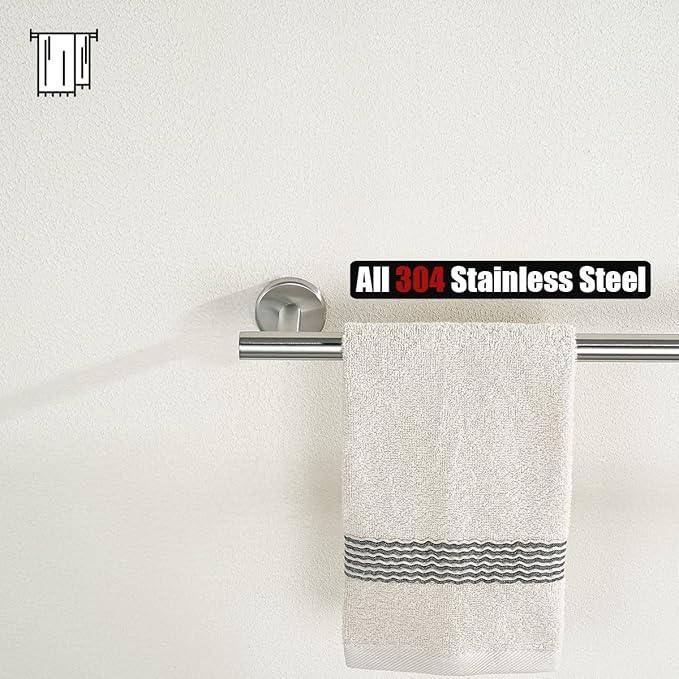 JQK Hand Towel Bar, 12 Inch 304 Stainless Steel Thicken 0.8mm Towel Rack, Bathroom Towel Holder Brushed Finished Wall Mount, Useable Length 9 Inch TB110L9-BN - ModernBath