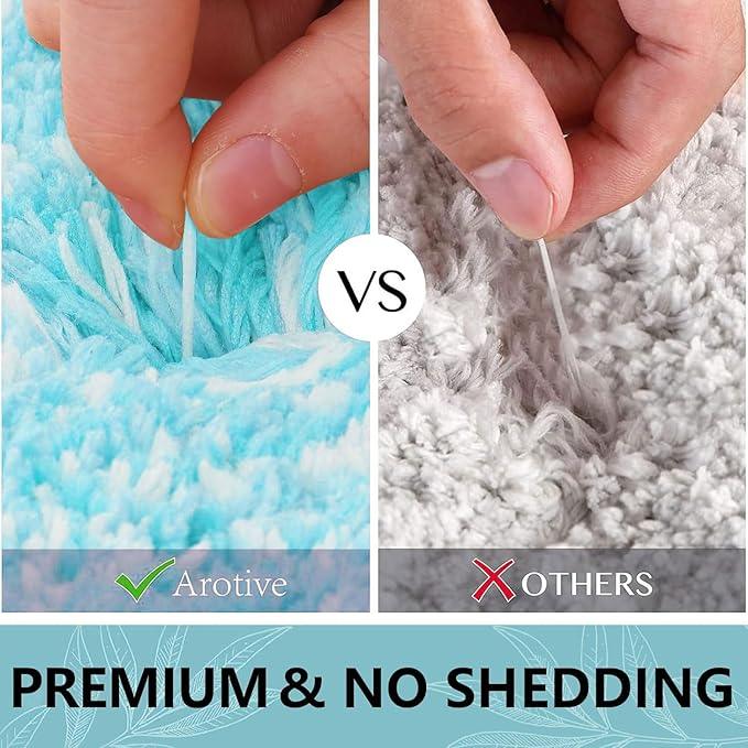 Arotive Microfiber Bathroom Rugs, Shaggy Soft and Absorbent Bath Rug, Non-Slip, Thick Plush Machine Washable Dry Bath Mats for Bathroom, Tub and Shower, 30x20, Sky Blue, Rectangular - ModernBath