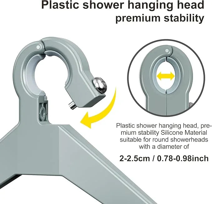 Orimade Adjustable Anti-slip Shower Caddy over Shower Head, Rustproof Bathroom Hanging Organizer with 2 Hooks for Razor, No Drilling Shelves Storage Rack 2 Tier, Light Grey - ModernBath