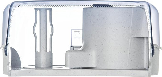 San Jamar Classic Versatwin Plastic Tissue Dispenser, Toilet Paper Holder, Tissue Holder with Dual Dispensing for Bathroom, Commercial, Office, Restaurants, Hospitals, Schools, 1.5 Inch, Arctic Blue, (Pack of 6)