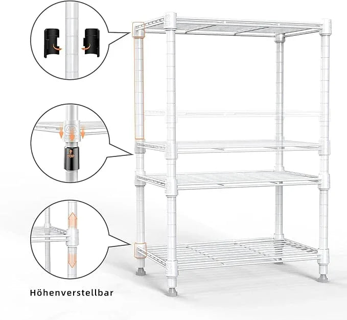 450 lbs Wire Storage Shelving 3-Tier Utility Shelving Unit Steel Organizer Wire Rack for Home,Kitchen,Office,White (11.8" D x 17.7" W x 26.4" H) - ModernBath