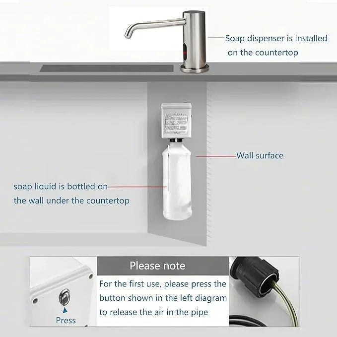 Automatic Soap Dispenser Touchless for Kitchen and Bathroom, Sink Built in Commercial Electric Soap Dispenser,Upgraded Infrared Sensors Brass Material, with Bottle and Pump 33.81oz/1000ml - ModernBath