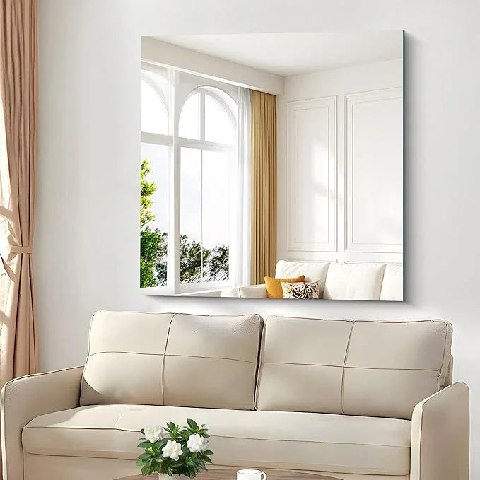 CILIBER Frameless Mirror, 42x42 inch Square Bathroom Mirrors for Wall, Upgraded Shatterproof Vanity Mirror Over Sink with Polished Edge for Bathroom,Bedroom,Living Room and Entryway - ModernBath