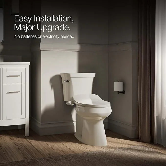 Kohler PureWash M250 Manual Elongated Bidet Toilet Seat, Biscuit, Quiet-Close Lid Prevents Slamming, Cool Water, Easy Installation with Quick-Release Hinges, Adjustable Spray Position & Pressure - ModernBath