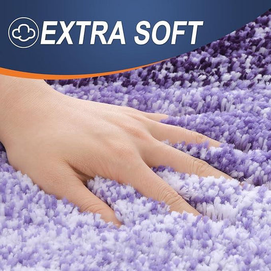 OLANLY Bathroom Runner Rugs 59x20, Extra Soft Absorbent Microfiber Bath Rugs, Rubber Backing, Quick Dry, Machine Washable Bath Mats for Bathroom Floor, Tub and Shower, Home Decor Accessories, Violet - ModernBath