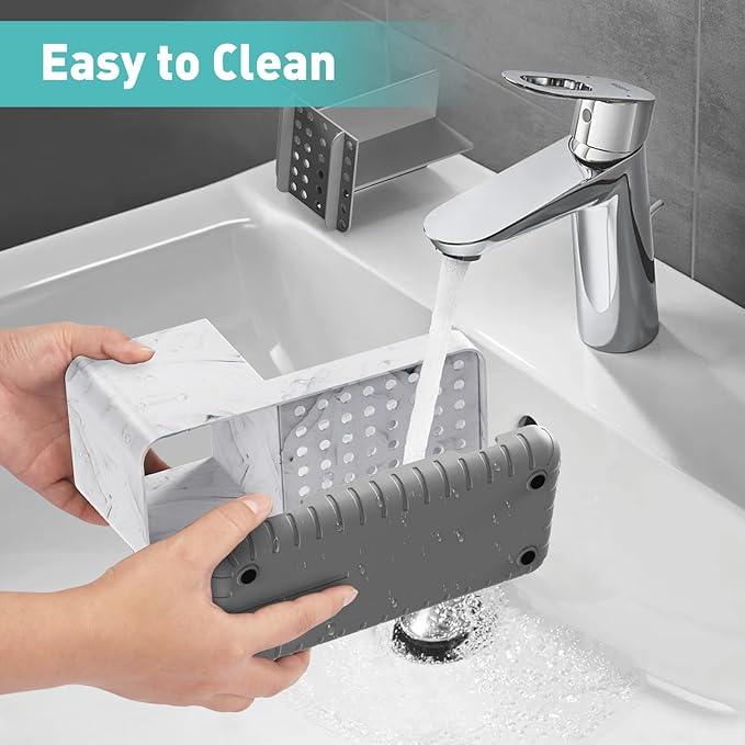 Toothbrush Holders for Bathroom Countertop, Kids Electric Toothbrush and Toothpaste Holder, Bathroom Accessories Vanity Organizer, Bathroom Organizers and Storage (Grey Marble Grain) - ModernBath