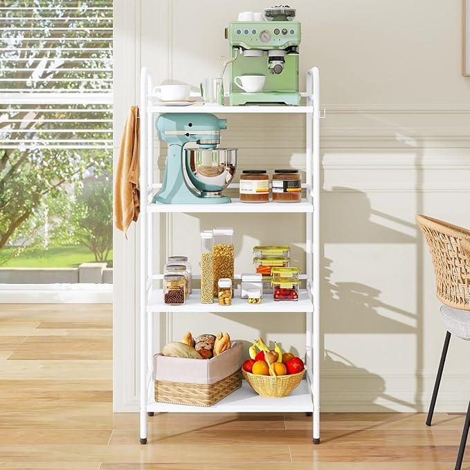 HDANI Storage Shelves, 4-Tier Metal Storage Rack with Shelf,Shelf Organizer,Garage Standing Shelving Unit for Laundry,Bathroom,Kitchen,Pantry, Closet,23.6''W X 13.8''D X 50 H'',White - ModernBath