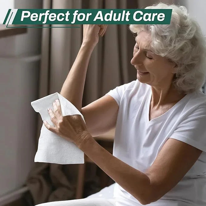[360 Count] Adult Wipes for Elderly, 8" x 12" Extra Large Adult Wipes for Incontinence & Cleansing - Disposable Washcloth for Elderly Bathing No-Rinse - Vitamin E & Aloe - ModernBath