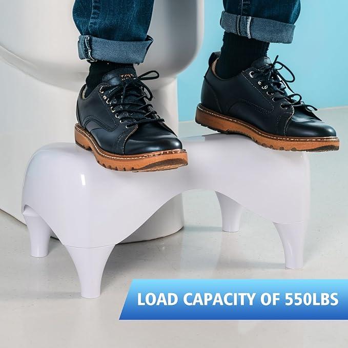 STARWISH Toilet Stool for The Bathroom, Squatting Position Helps Improves Bowel Health & Relieves Constipation 7.5" Wood/White (White) - ModernBath