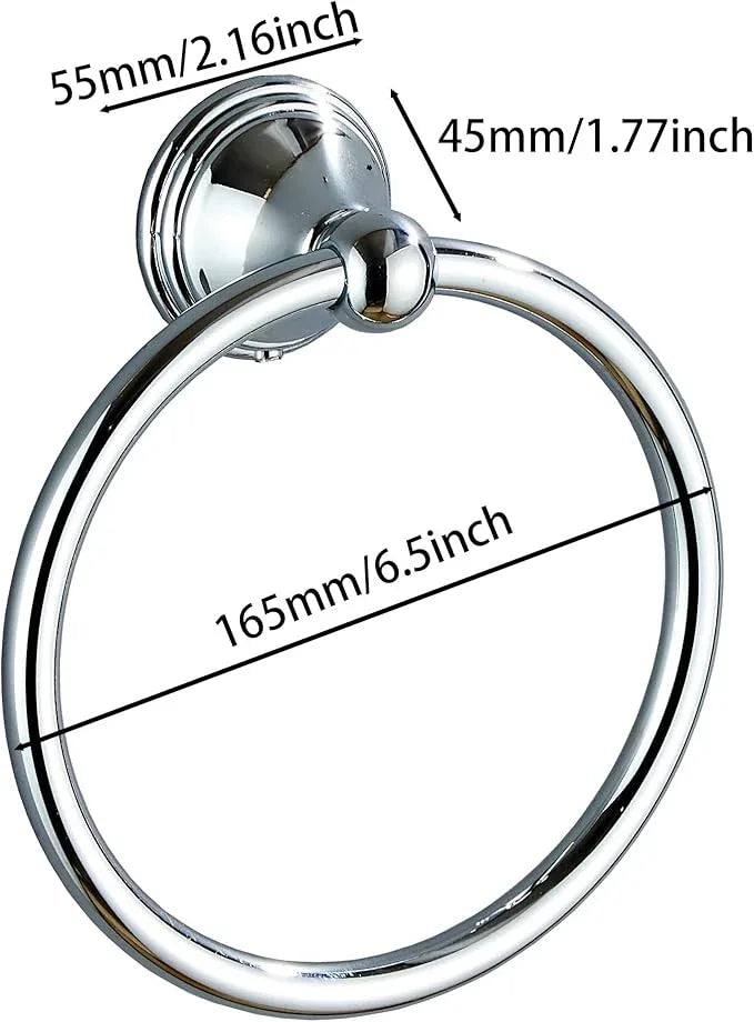 Towel Ring for Bathroom, Chrome Hand Towel Holder 2 Pack, Bathroom Accessories and Towel Racks for Bathroom Wall Mount - ModernBath