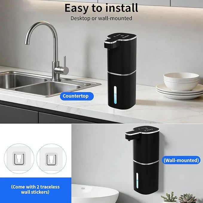 Automatic Liquid Soap Dispenser, Touchless Hand Soap Dispenser, USB Rechargeable, 4 Adjustable Levels, 14.2 oz (420 ml) Large Capacity, for Bathroom, Kitchen & School (Black, Liquid) - ModernBath