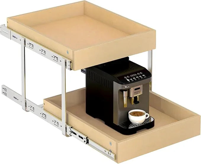 WelFurGeer 2-Tier Pull Out Cabinet Organizer with Soft Close Slides, Pull Out Drawers for Cabinets, Heavy-Duty Slide Out Drawers for Kitchen Cabinets, Under Sink, Pantry & Bathroom - ModernBath