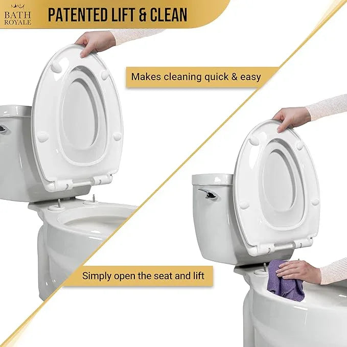 BATH ROYALE Potty Training Seat - Soft Close, Kingsport BR720-00, Round White, Adult & Child Combo - ModernBath