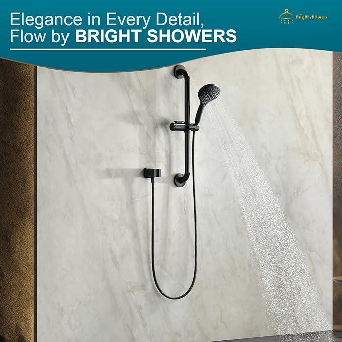 BRIGHT SHOWERS Wall Supply Elbow with Shower Head Bracket for Handheld Shower Head, Brass Core Wall Mounted Water Outlet, G1/2 Connector, Oil Rubbed Bronze - ModernBath