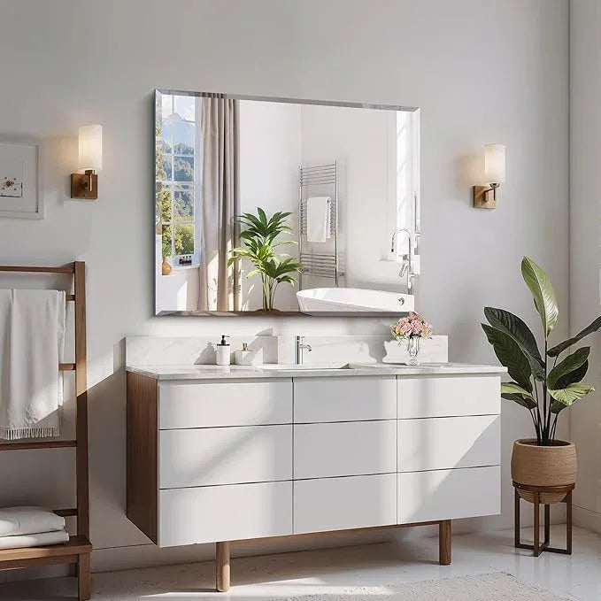 CILIBER Beveled Mirror, 30x36 Inch Bathroom Mirrors for Wall Unframed, Upgraded Shatterproof Frameless Vanity Mirror Over Sink with Beveled Edge for Bathroom, Bedroom, Living Room and Entryway - ModernBath