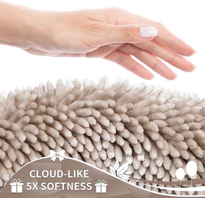 Yimobra Bathroom Rugs Sets 2 Piece, Soft Absorbent Bath Mat and U-Shaped Toilet Rug with Non Slip Backing, Luxury Shaggy Bath Mats for Bathroom, Machine Washable, 24"x17"+24"x20", Khaki - ModernBath