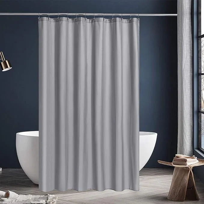N&Y HOME Fabric Shower Curtain or Liner with Magnets - Grey Shower Curtain for Bathroom with Hotel Quality, Machine Washable, Water Repellent - Gray, 72x72 - ModernBath