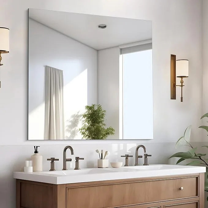 CILIBER Frameless Wall Mirror, 36x36 inch Square Bathroom Mirrors for Wall, Upgraded Shatterproof Vanity Mirror Over Sink with Polished Edge for Bathroom,Bedroom,Living Room and Entryway - ModernBath