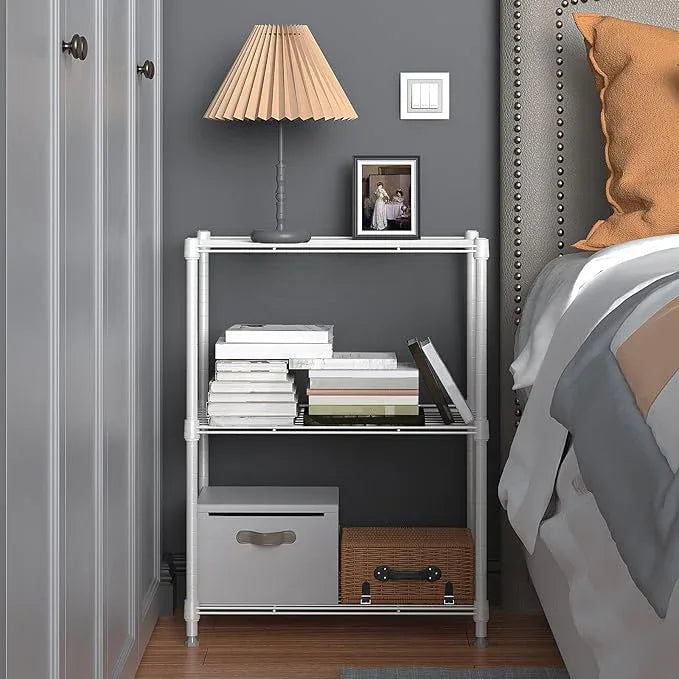 450 lbs Wire Storage Shelving 3-Tier Utility Shelving Unit Steel Organizer Wire Rack for Home,Kitchen,Office,White (11.8" D x 17.7" W x 26.4" H) - ModernBath