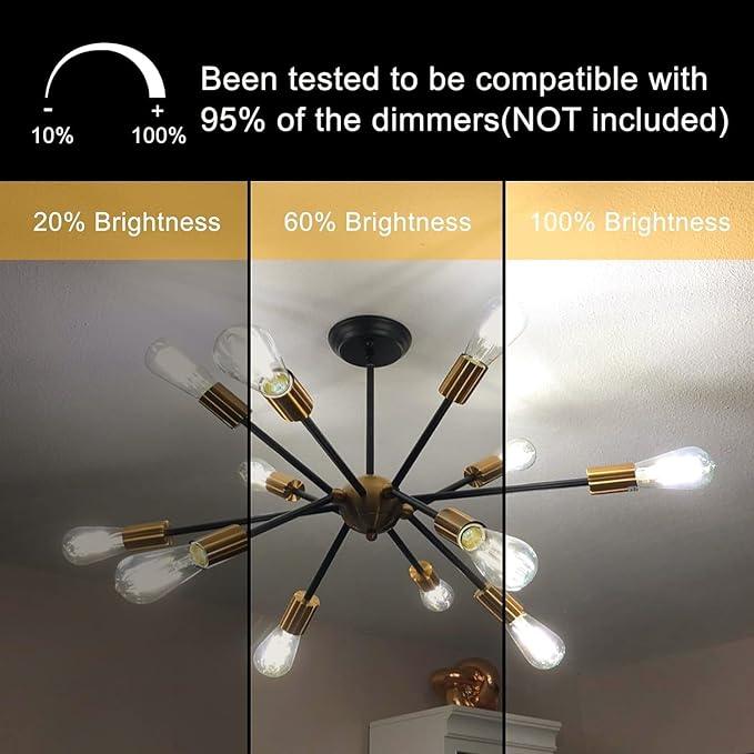 TJOY 30 Pack E26 Base Vintage LED Edison Light Bulbs, 60W Equivalent Dimmable, 4000K Natural White, 8W ST58 LED Filament Bulbs, 800Lumens, CRI80+, Antique Glass Style for Home, Bedroom, Farmhouse - ModernBath