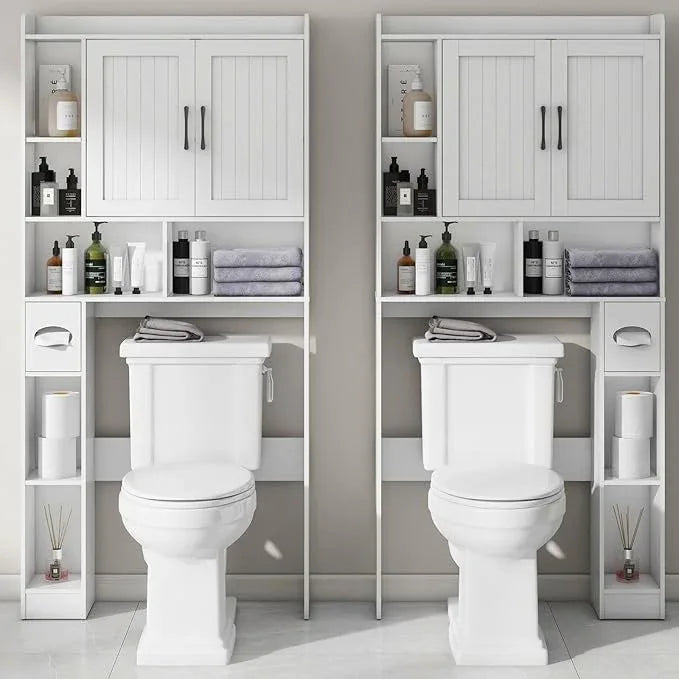 Over The Toilet Storage Cabinet, Farmhouse Storage Cabinet Over Toilet with Barn Door，Home Space-Saving Toilet Rack, for Bathroom, Restroom, Laundry - ModernBath
