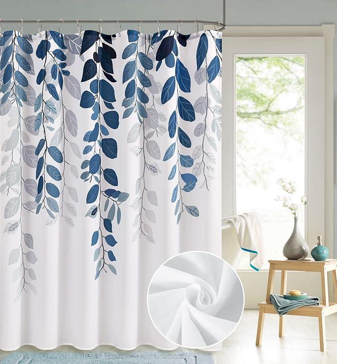 BOODII Blue Eucalyptus Shower Curtain for Bathroom Floral Watercolor Leaves Spring Shower Curtain Vines Botanical Natural Nature Vine Bathroom Decor 72x96 - ModernBath