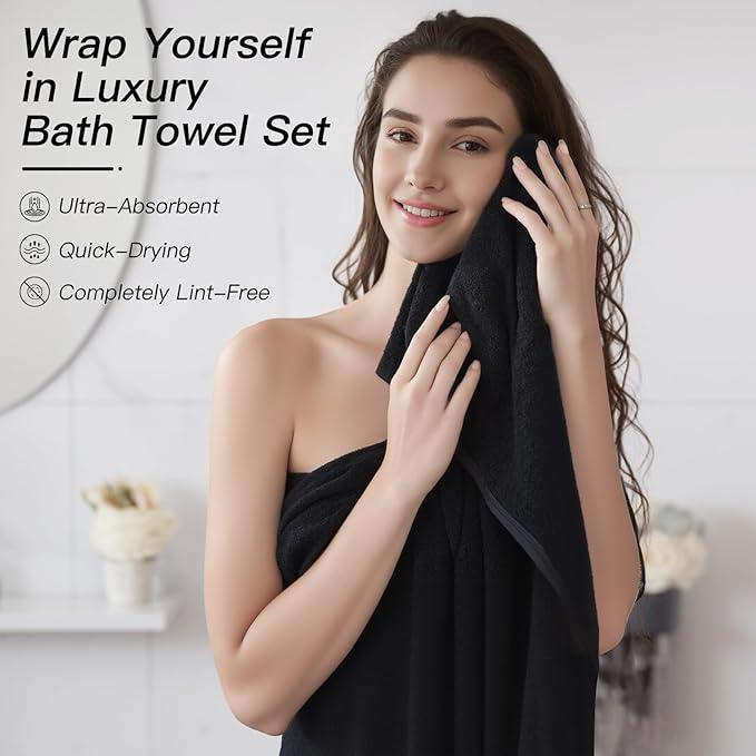 iMucci Bathroom Accessories Bathroom Sets with Shower Curtain, Bath Towel Set, Trash Can, Toilet Brush, Soap Dispenser, Bathroom Accessories Set Complete - ModernBath