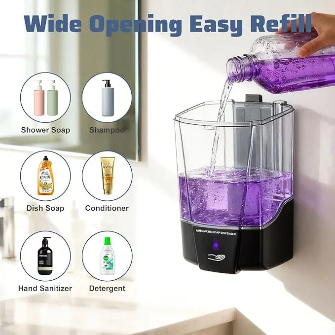 4 Pack Automatic Soap Dispenser Wall Mount,Touchless Liquid Soap Dispenser,Battery Operated,600 ml / 20 oz Commercial Hand Detergent Dispenser for Office Home Kitchen School Bathroom Hotel Restaurant - ModernBath