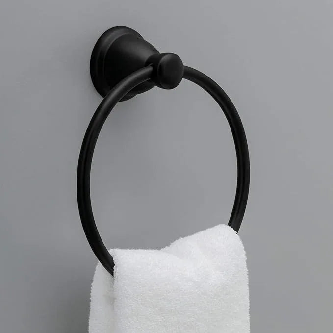 Franklin Brass Kinla 3-Piece Bathroom Set Matte Black 24" Towel Bar Rack, Toilet Paper Holder, Ring KIN3PC-MB - ModernBath