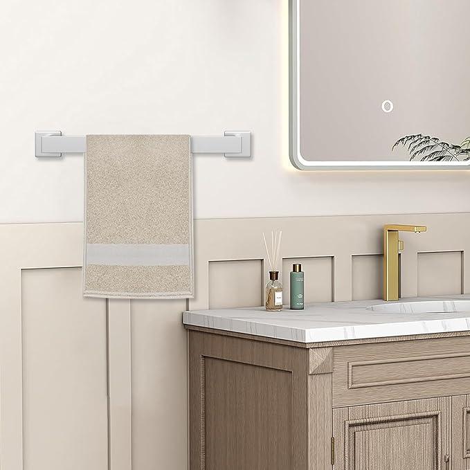 JOPOFI 5 Piece Bathroom Towel Bar Set - SUS304 Stainless Steel Bath Towel Holder, 15.7 Inch Towel Racks for Bathroom Wall Mounted, Bathroom Hardware Accessories Set - Brushed Nickel - ModernBath