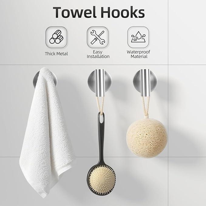 Brushed Nickel Bathroom Hardware Accessories Set, Bathroom Towel Holder Set 10 Pieces, SUS304 Stainless Steel Towel Bar Set Wall Mounted-19 InchTowel Bars, Paper Towel Holder, Towel Hook, Towel Ring - ModernBath