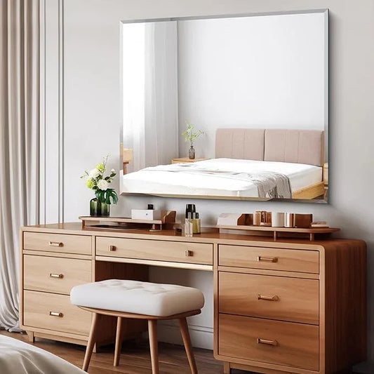 CILIBER Beveled Bathroom Mirror, 36x40 Inch Large Bathroom Mirrors for Over Sink, Upgraded Shatterproof Beveled Frameless Vanity Mirror for Bathroom,Bedroom,Living Room and Entryway - ModernBath