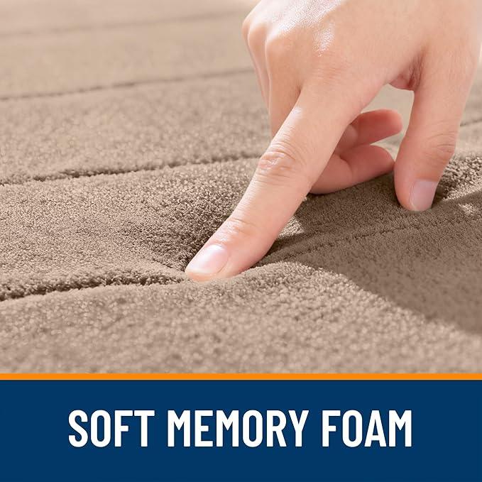 OLANLY Memory Foam Long Bathroom Rugs Runner 47x24, Super Soft Absorbent Bath Mat, Quick Dry, Machine Washable Shower Floor Rugs, Bathmat Carpet, Bathroom Home Decor Accessories, Tan - ModernBath