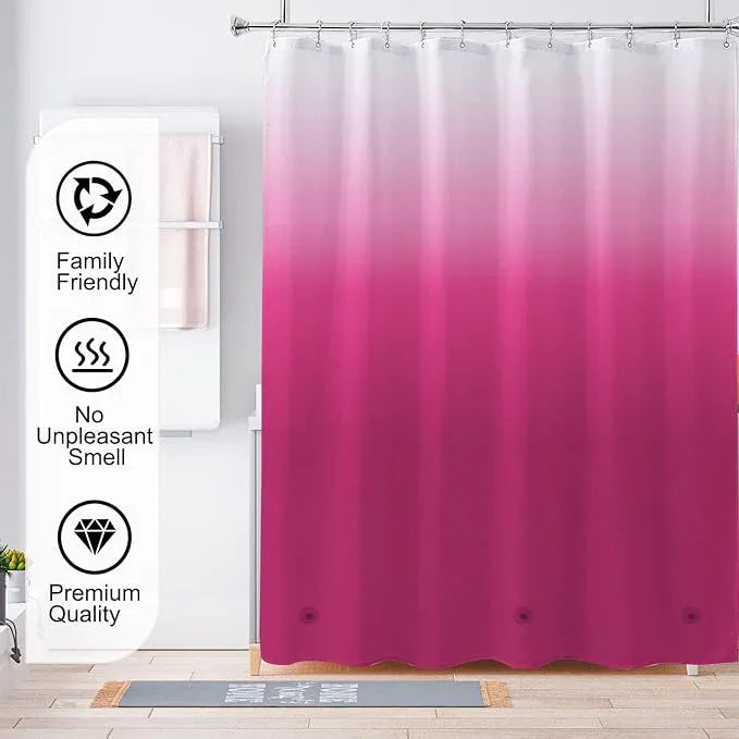 TIKABC Shower Curtain Liner, 4G PEVA Shower Liner, Plastic Waterproof Shower Curtains, with Grommet Holes and 3 Magnetic Weights(Gradient Red) - ModernBath