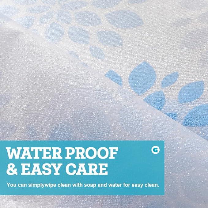 Ga-Geetopia White Snow Thin Plastic Shower Curtain or Liner 72" x 72" Water Repellent Lightweight Odorless Bathroom Showroom Curtain Liner with Rustproof Metal Grommet Holes, Magnets - ModernBath