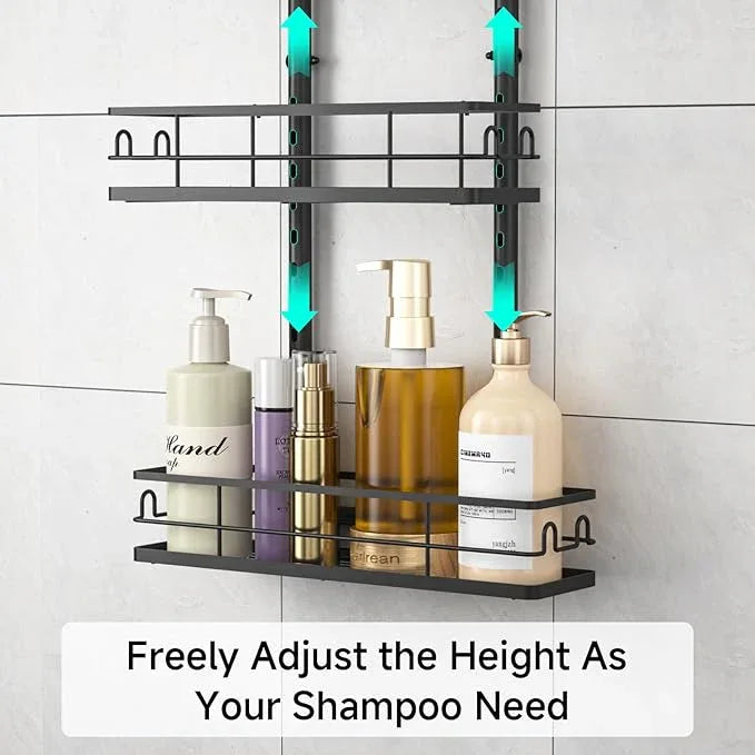 XDMsuxd 3 Tier Hanging Shower Head Caddy, Adjustable Hanging Shower Caddy Over Showerhead, No Drilling Handing Racks Rustproof for Bathroom Shampoo Soap Storage - ModernBath