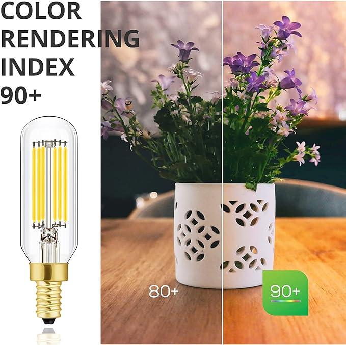 Leools Dimmable t6 led Bulb 60W Candelabra led 4000K Clear 600lm 6W e12 Edison Bulb Neutral White 12Pack - ModernBath