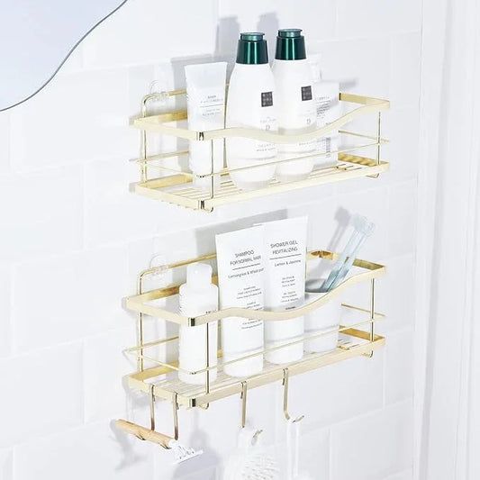 KINCMAX Shower Caddy Organizer - Self Adhesive Wall Shower Shelf - Stainless Steel Bath Shampoo Holder and Storage Rack - ModernBath