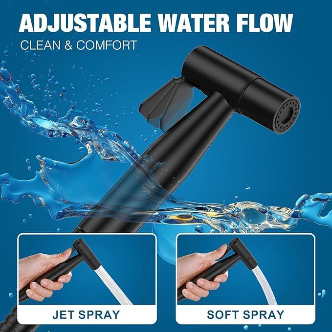 FREDI Bidet Sprayer for Toilet, Handheld Toilet Bidet Sprayer, Stainless Steel, Adjustable Water Pressure, Muslim Shower, Feminine Wash, Easy Installation (Matte Black) - ModernBath