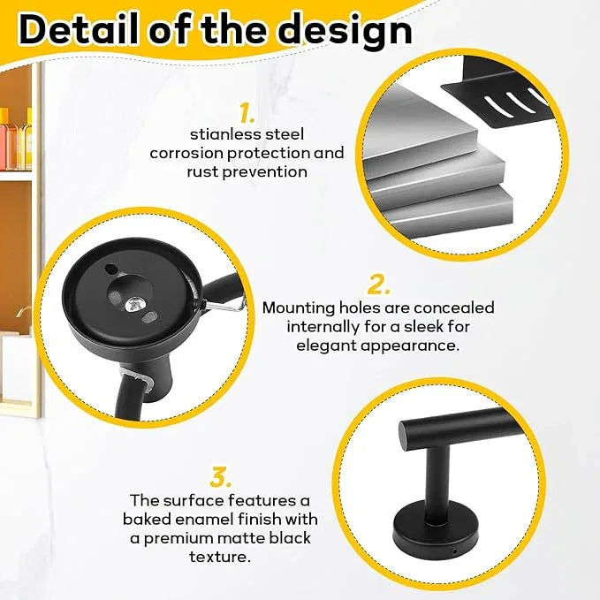15 Pieces Matte Black Bathroom Accessories Set,Towel Holder for Bathroom Wall,Towel Bar,Stainless Steel Bathroom Sets Accessories, Toilet Paper Holder,Towel Holder for Bathroom Kitchen - ModernBath