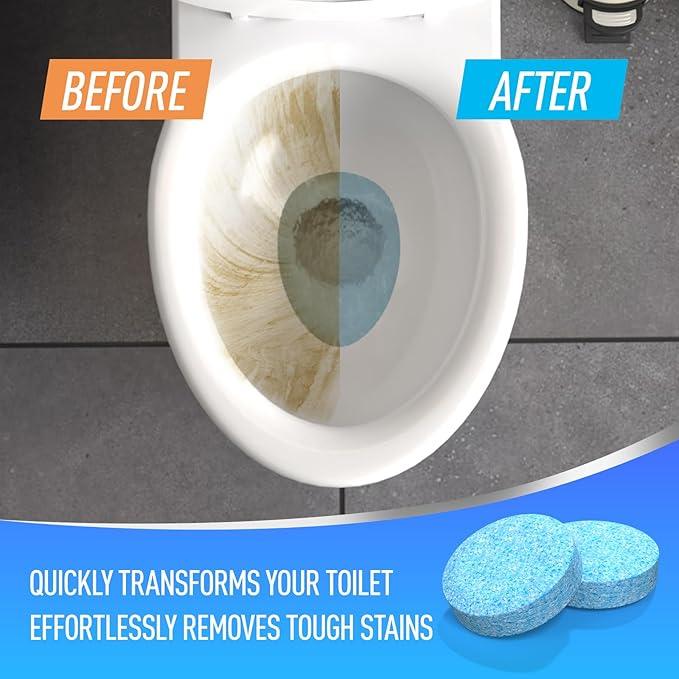 Toilet Bowl Cleaner Tablets 40 Pack, Long-Lasting Drop-in Tank Tablets with Sustained-Release Technology, Fight Tough Stains & Odors, Household & Commercial Use, Compatible with Most Toilets-Cleaning - ModernBath