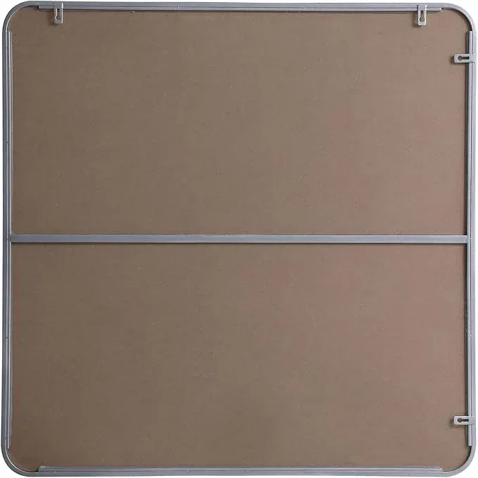 ARS Concepts Aura, Soft Corner Metal Rectangular Mirror 36X36 Inch in, Modern, Silver - ModernBath
