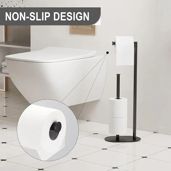 Black Toilet Paper Holder is Crafted from Premium Metal Material,ensuring it Remains Rust-Proof and Durable Over Years of use. - ModernBath
