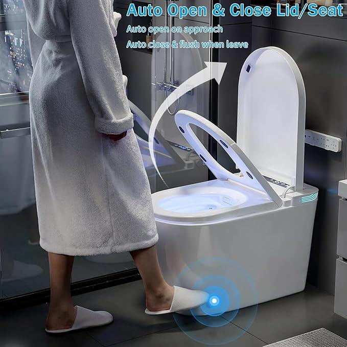 TOTTE Luxury Smart Toilet with Bidet Built-in, Auto Open/Close, Dual Auto Power Flush, One Piece Elongated Toilet with Instant Warm Water & Warm Air Dryer, Built-in Aroma System, Japanese Toilets - ModernBath