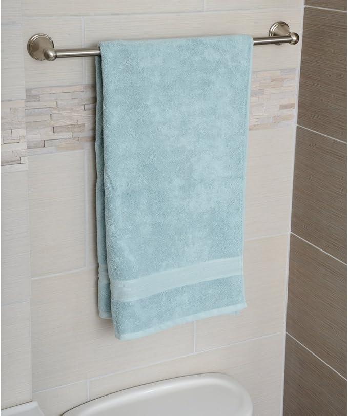 Amazon Basics Straight Modern Towel Bathroom Bar, 24 inch, Satin Nickel - ModernBath
